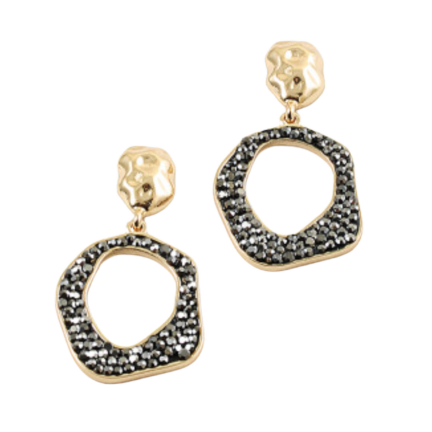 Gold Hematite Dressy Earrings