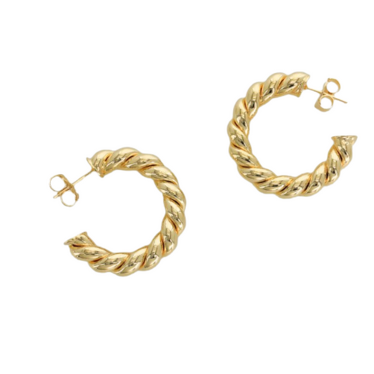 Gold Twisted Hoops