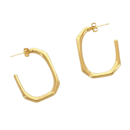 Gold Octagon Hoops
