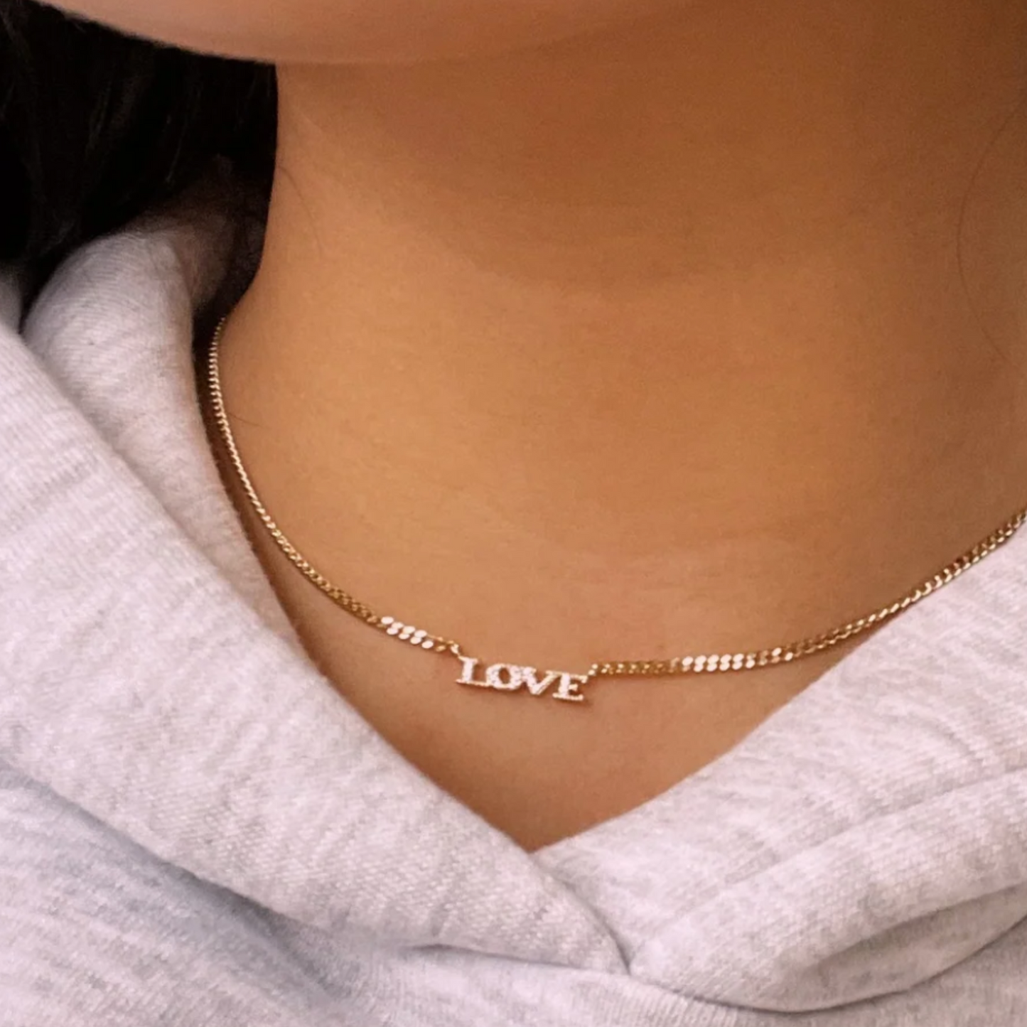 Love Necklace with Cuban Link