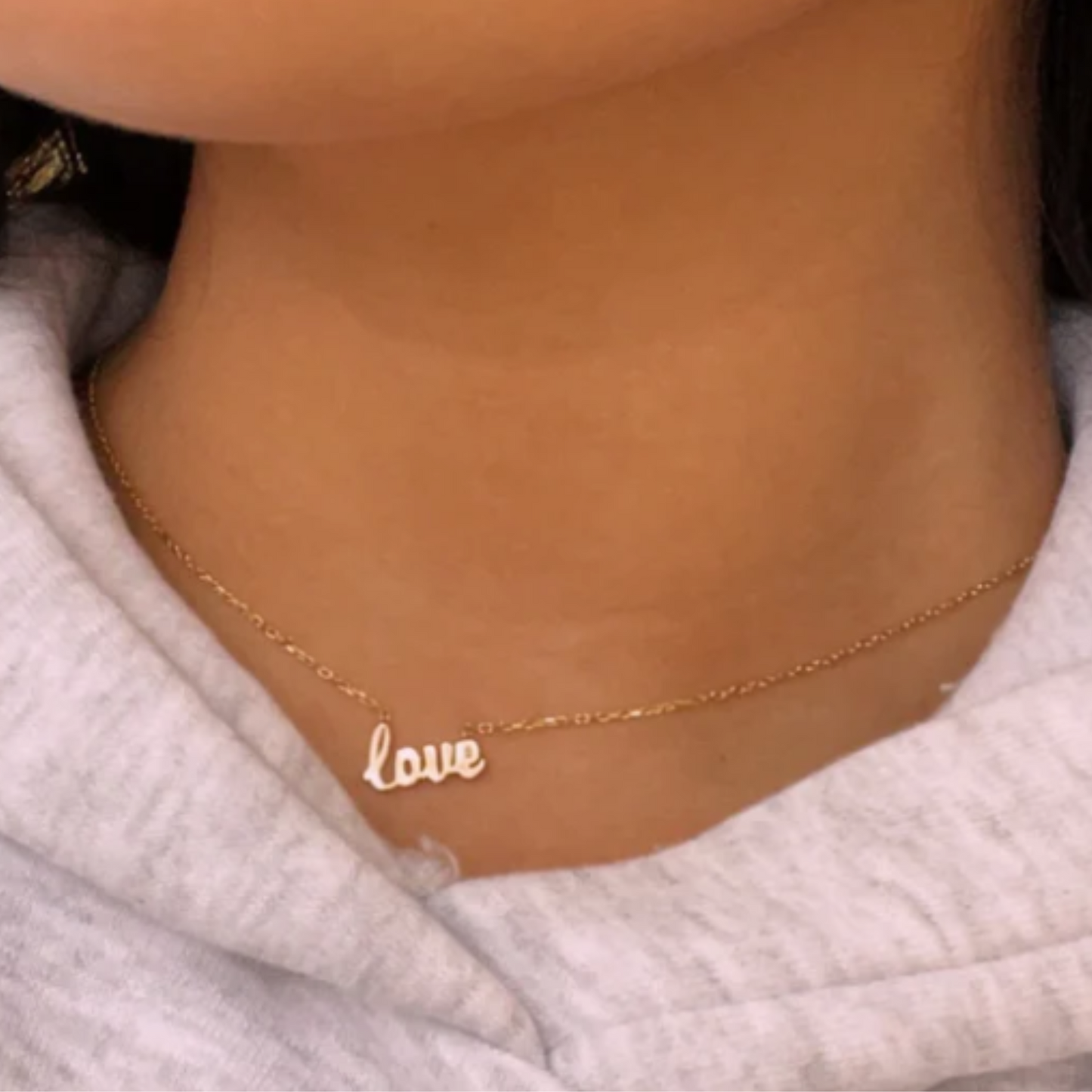 Script Gold love necklace