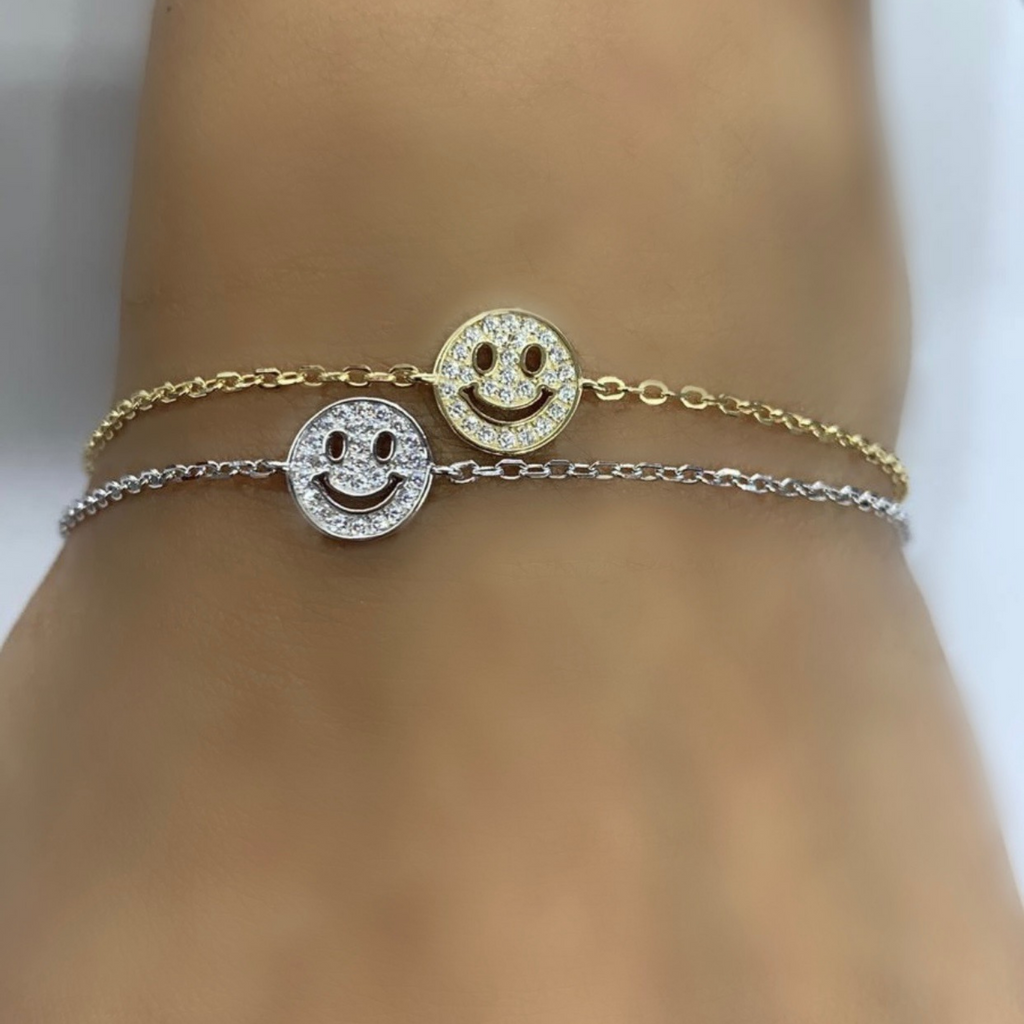 Smiley Face Pave Bracelet