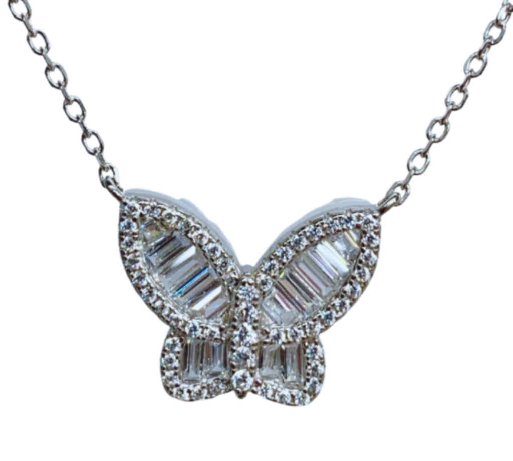 Baguette Butterfly Necklace