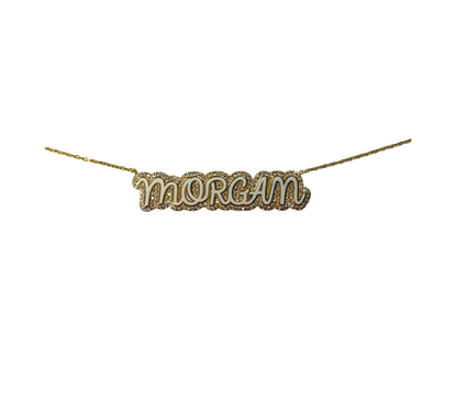 Bubble Name Plate Necklace
