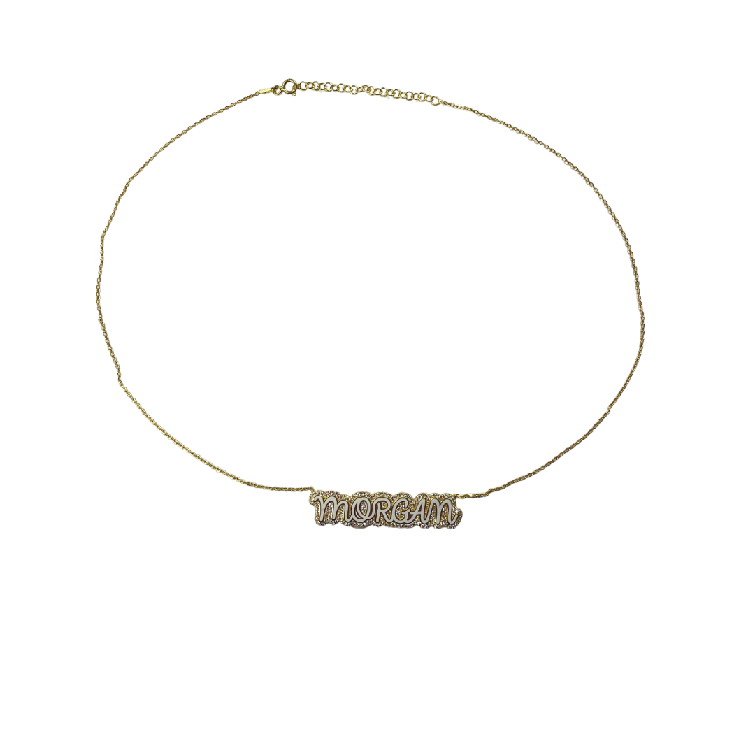 Bubble Name Plate Necklace
