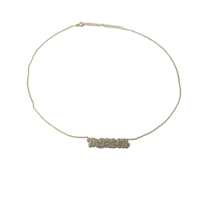 Bubble Name Plate Necklace