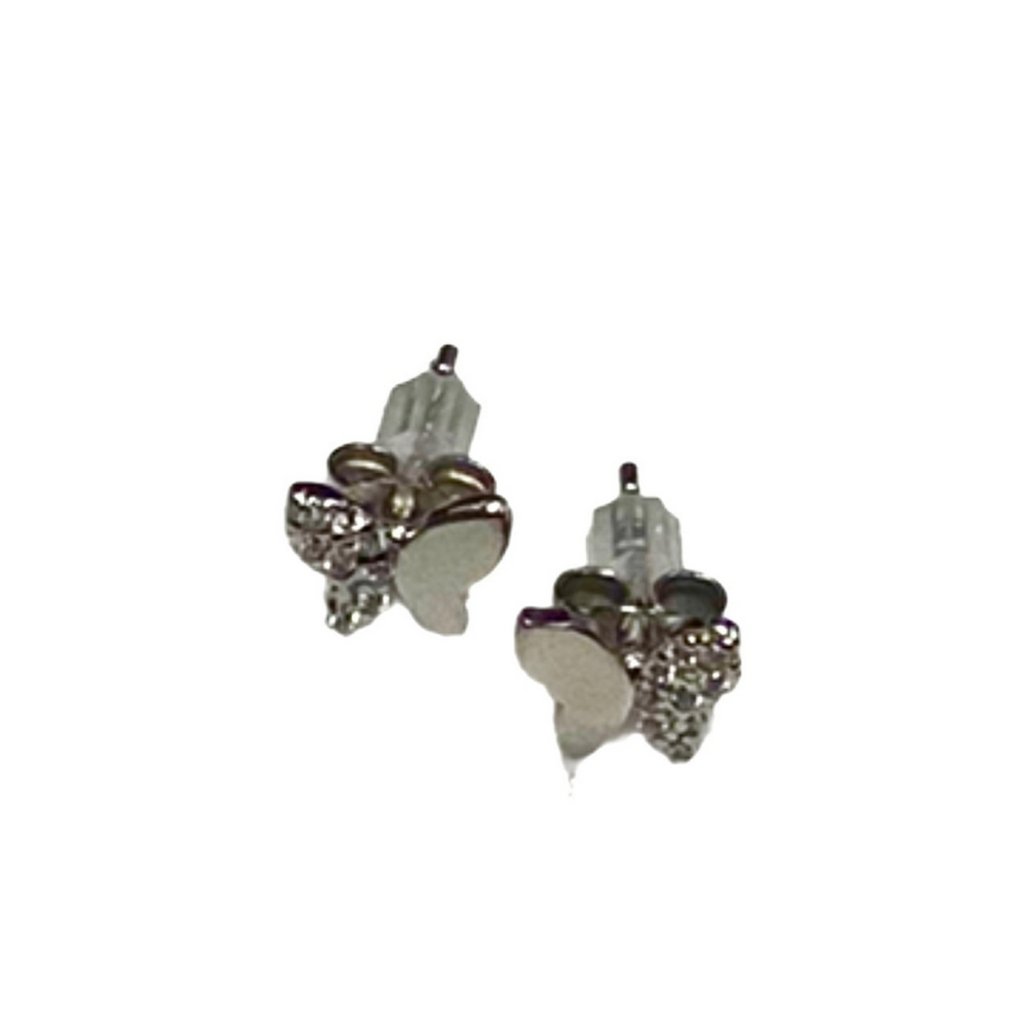 Half CZ Butterfly Studs
