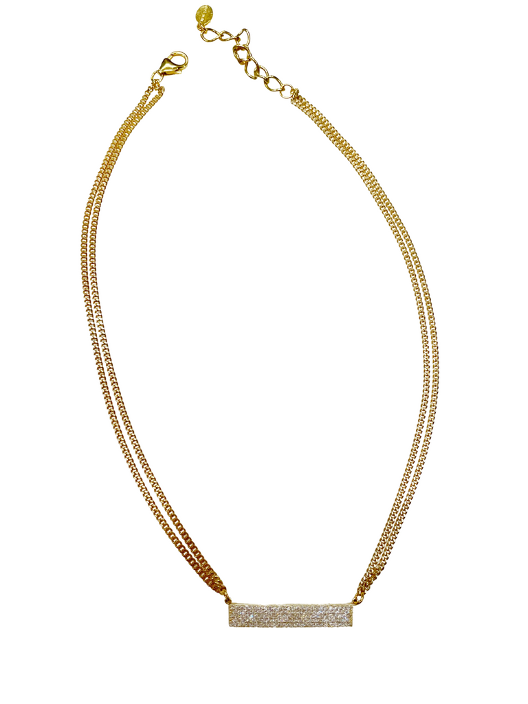 Double Chain Bar Necklace