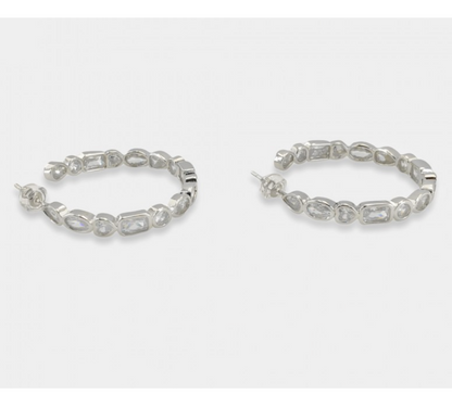 CZ Multi Stone Hoops