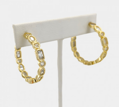 CZ Multi Stone Hoops
