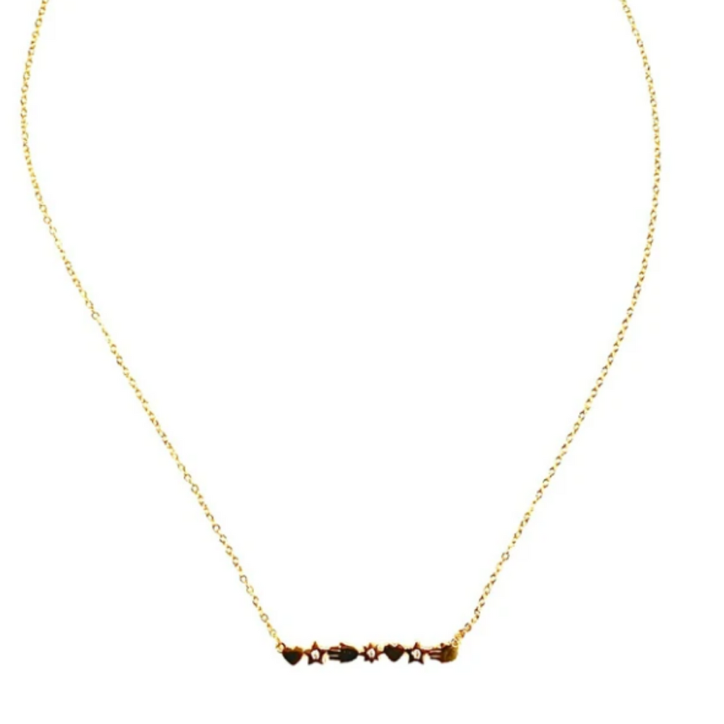 Gold Bar Charm Necklace
