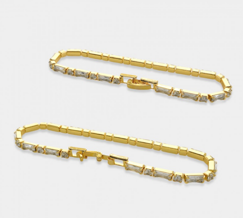 CZ Two Stone Bracelet