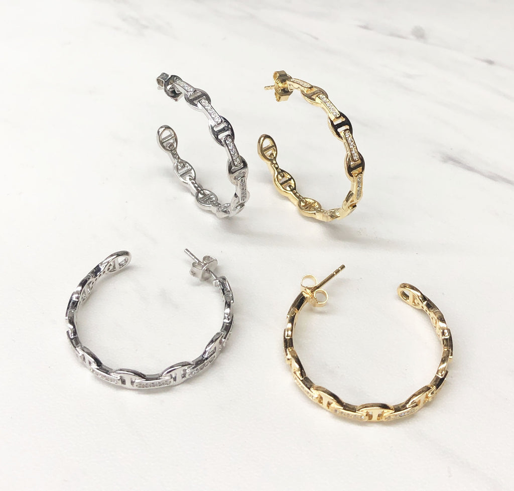 CZ Open Link Hoops