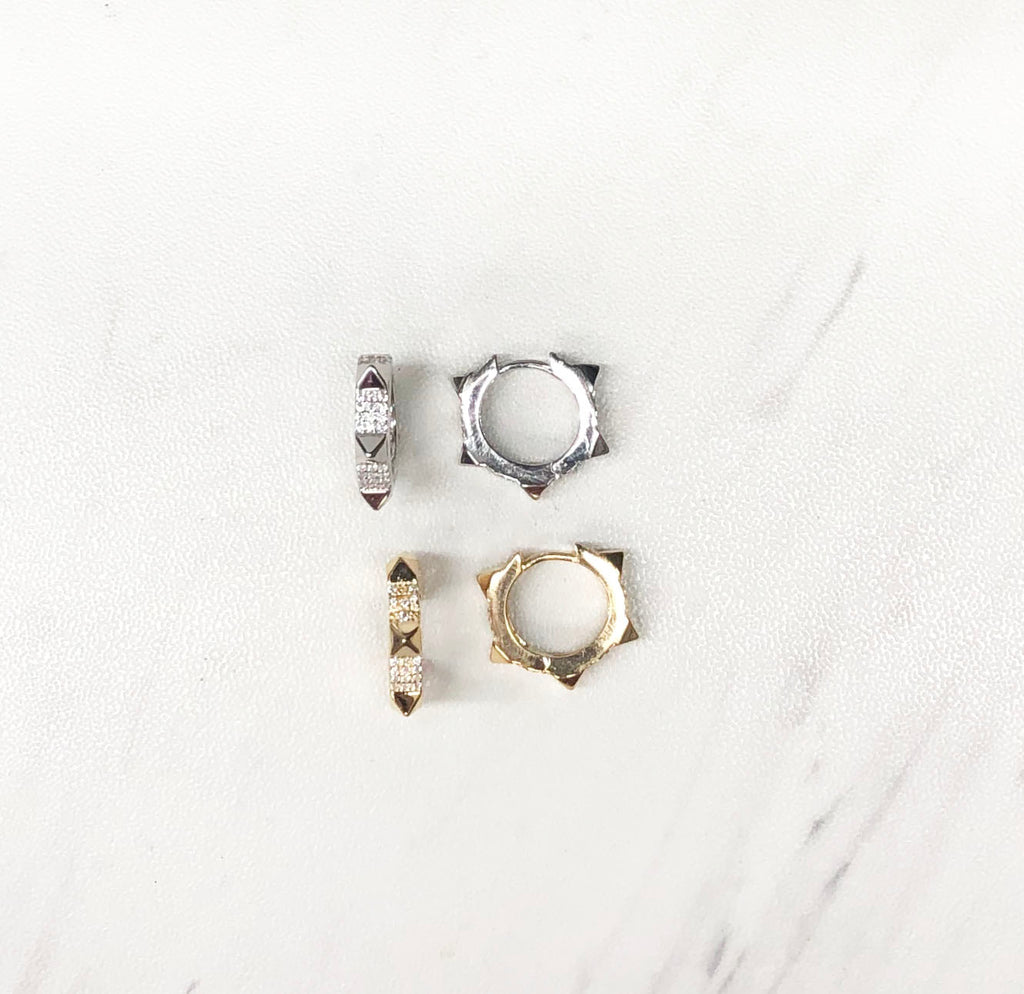 Edgy CZ Huggies