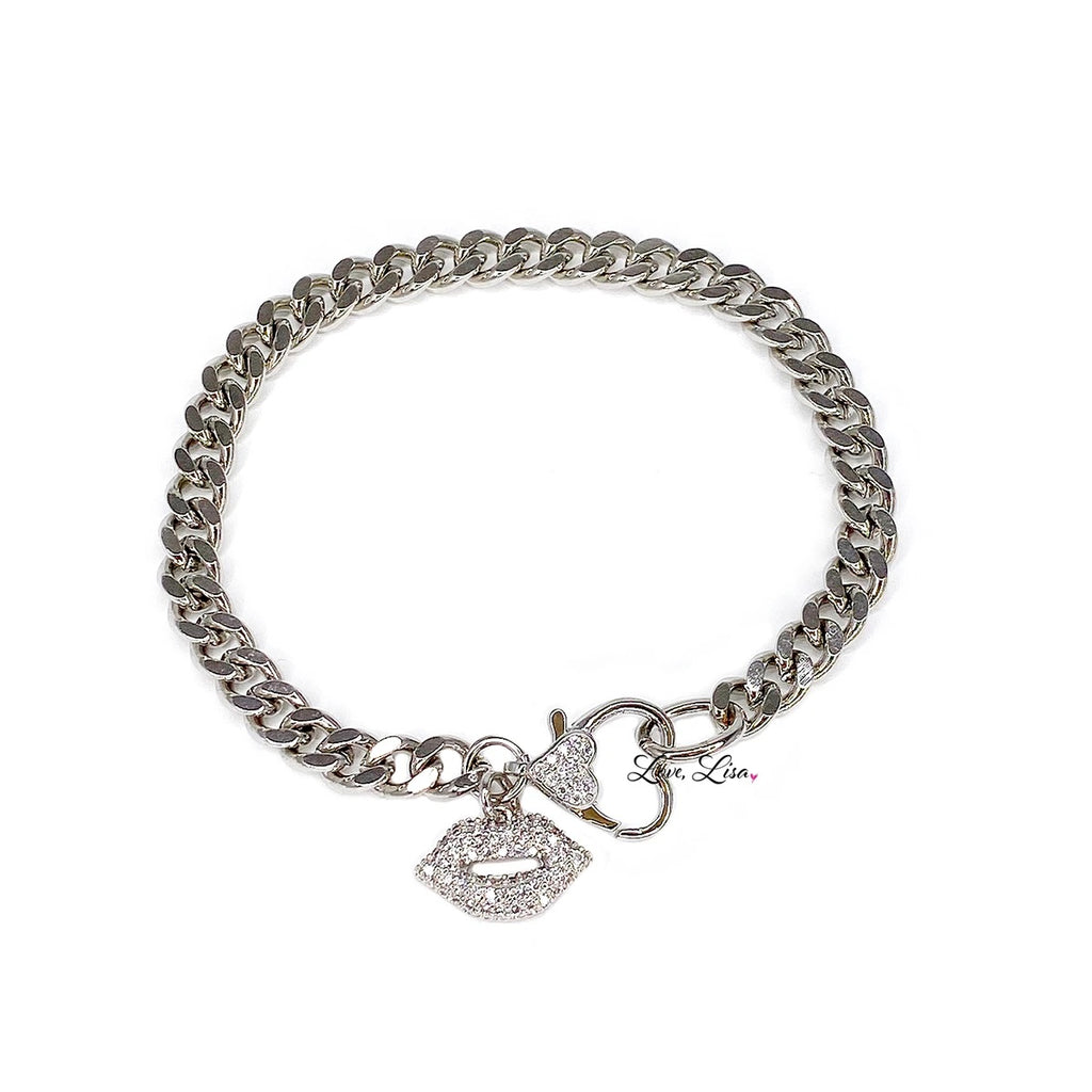 Love Chain Bracelet with Lips