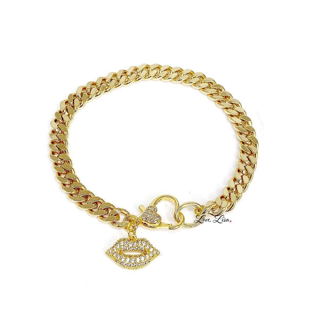 Love Chain Bracelet with Lips