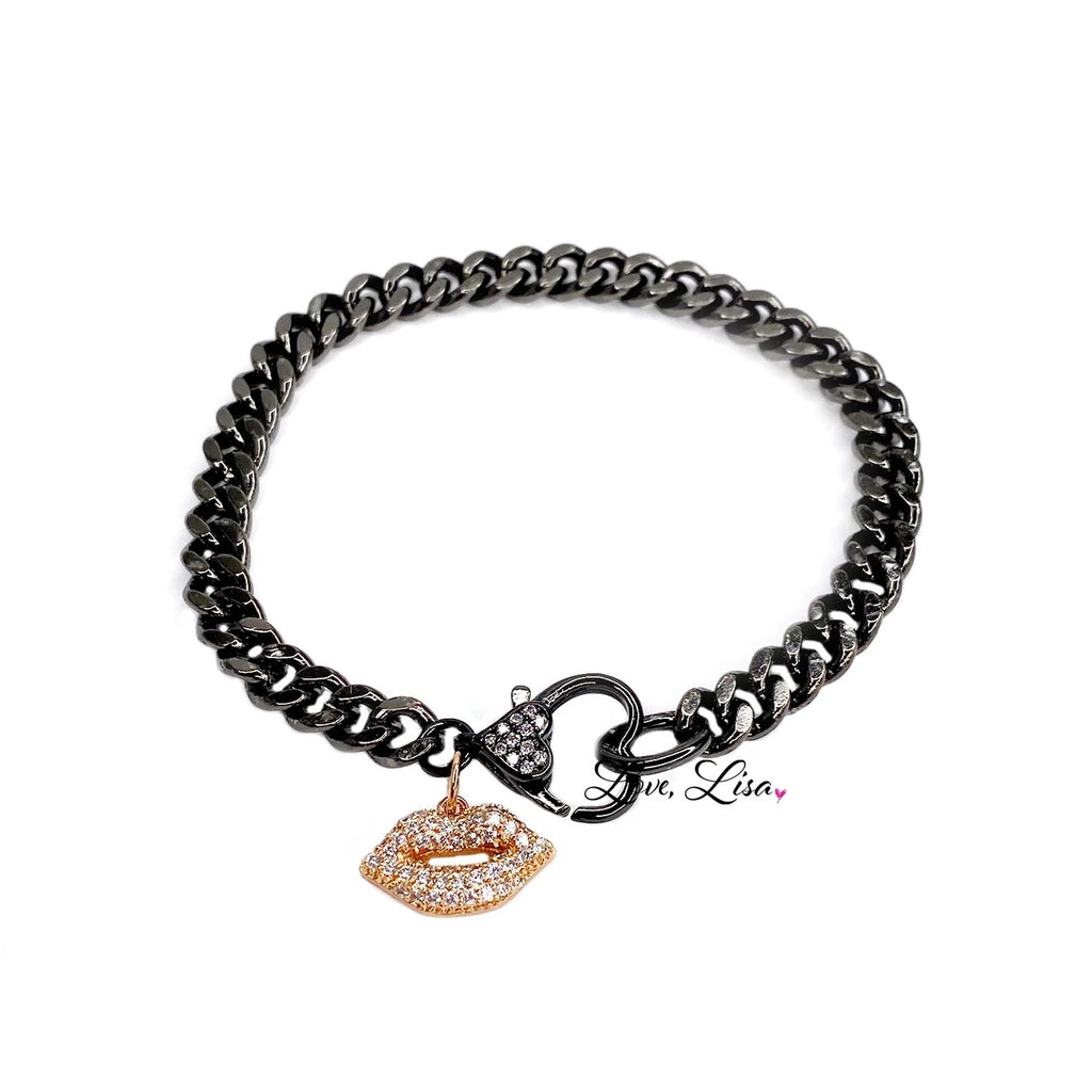 Love Chain Bracelet with Lips