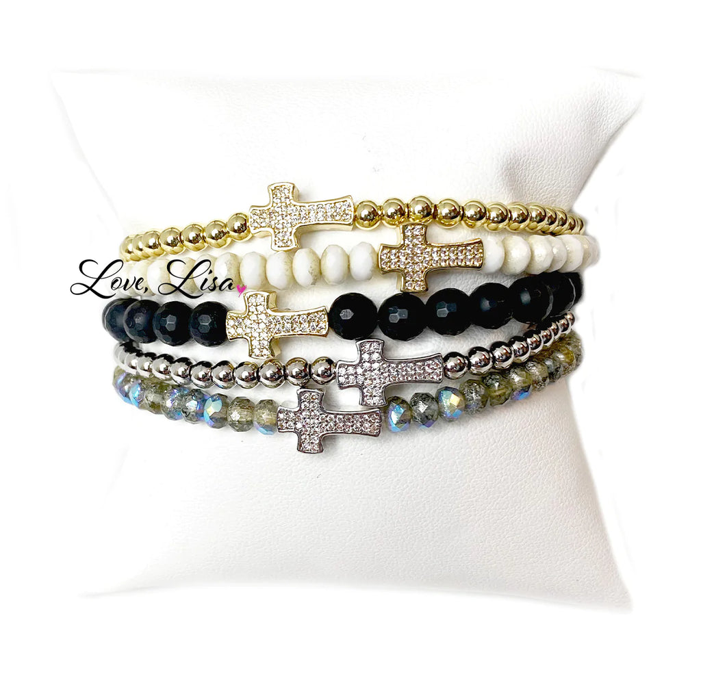 Christine's Sparkling Cross Beaded Bracelet