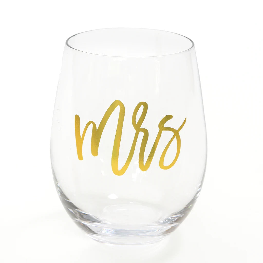 Stemless Mrs. Wine Glass