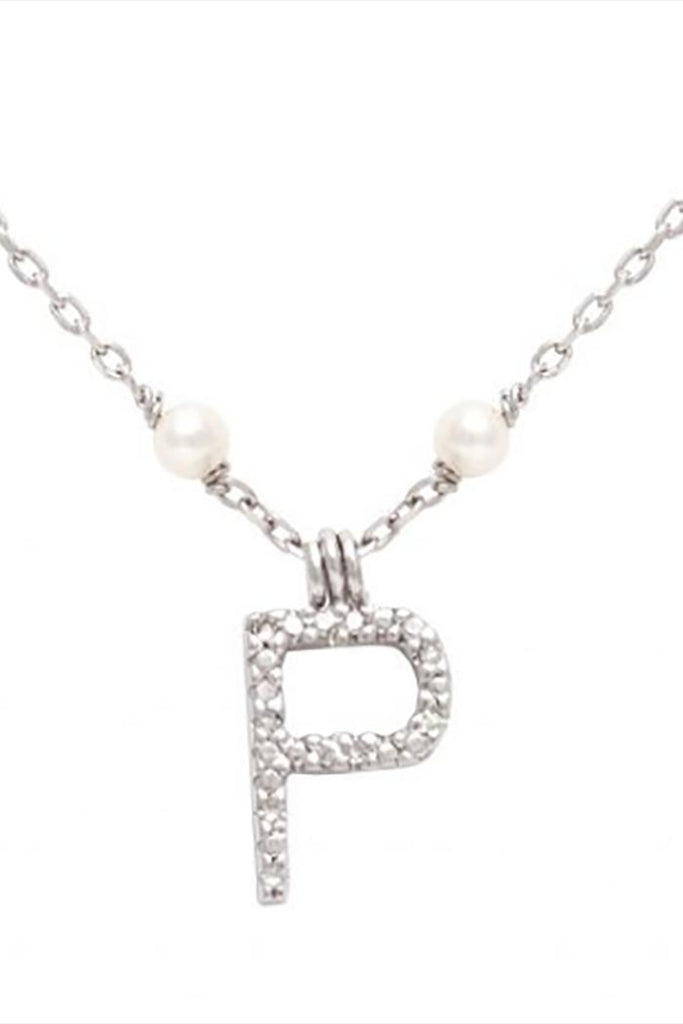 Initial Pearl Diamond Necklace