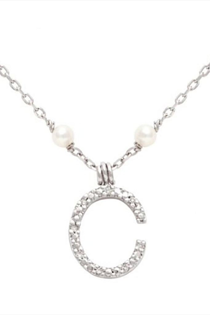 Initial Pearl Diamond Necklace