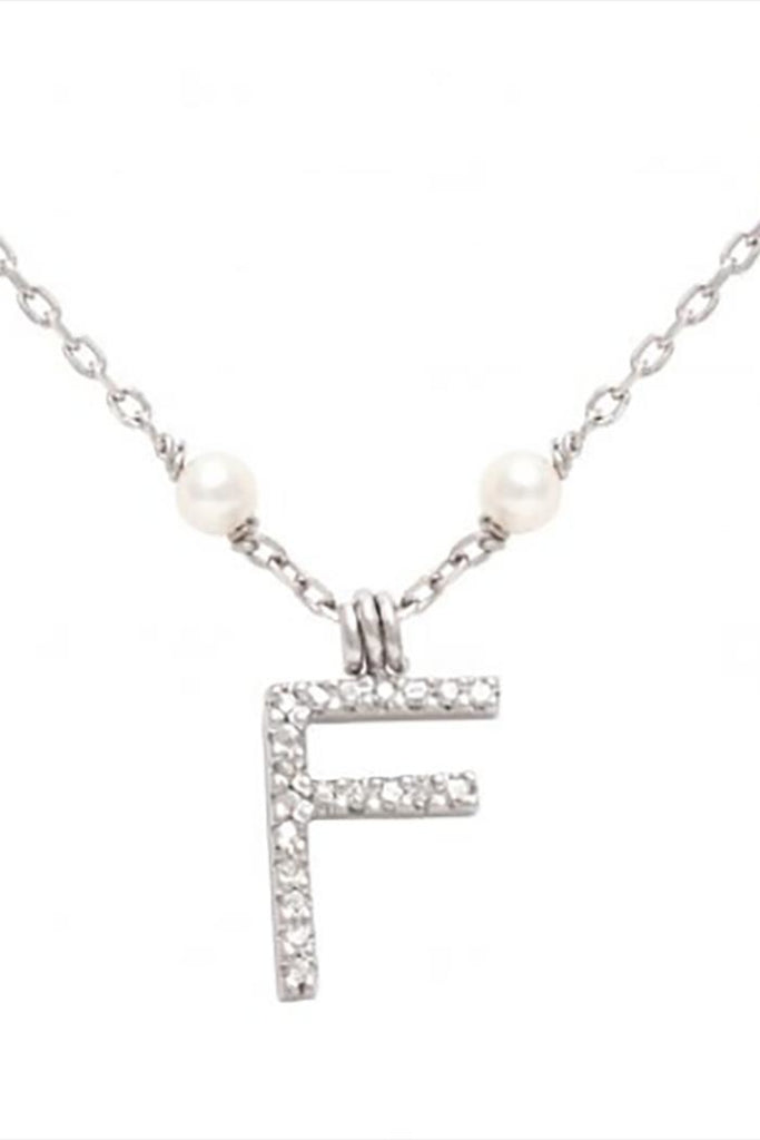 Initial Pearl Diamond Necklace