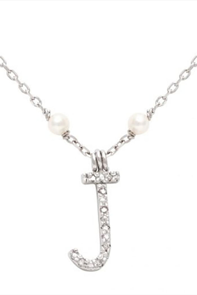 Initial Pearl Diamond Necklace