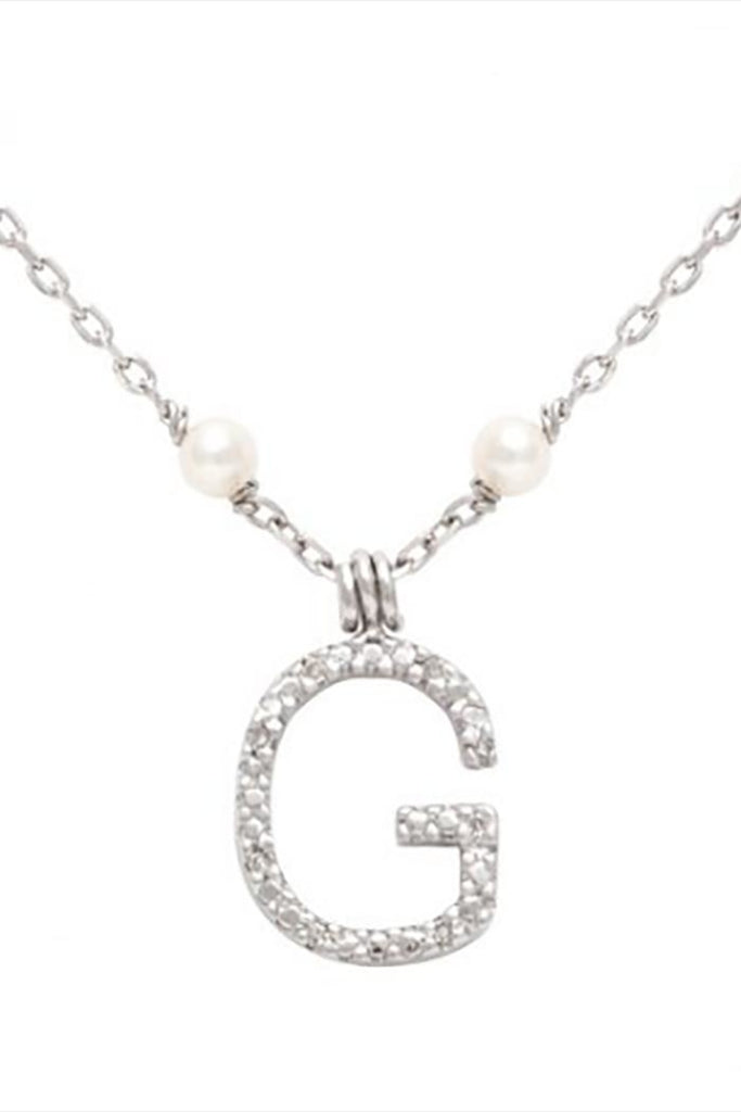 Initial Pearl Diamond Necklace