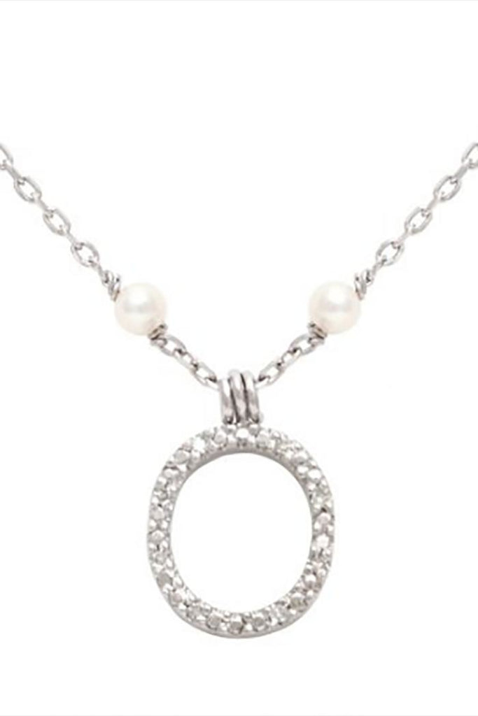 Initial Pearl Diamond Necklace
