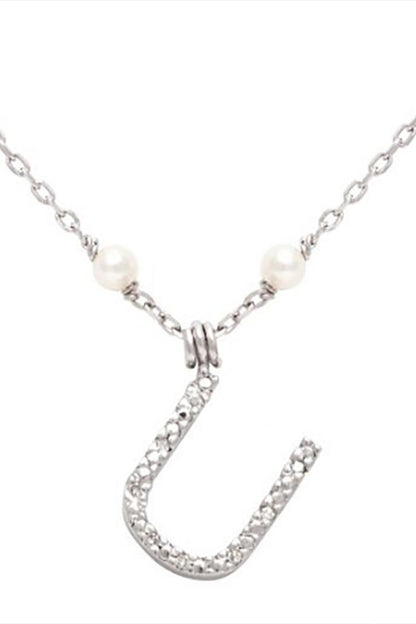 Initial Pearl Diamond Necklace
