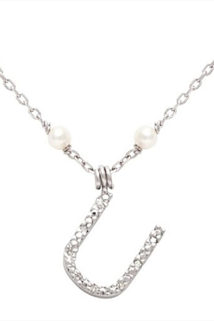 Initial Pearl Diamond Necklace