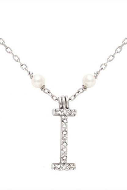 Initial Pearl Diamond Necklace