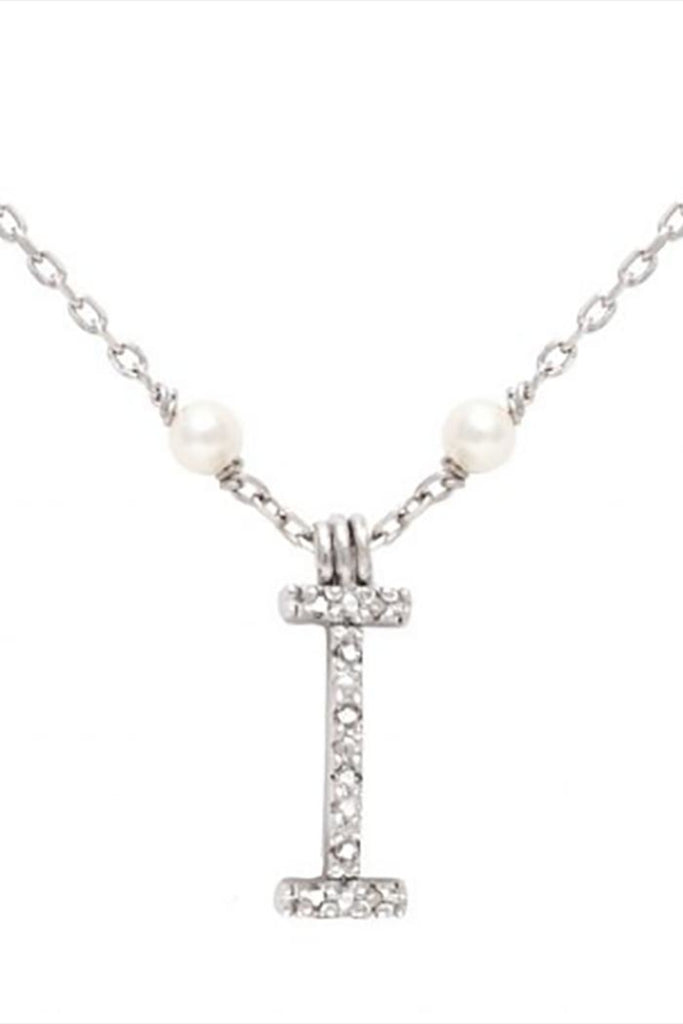 Initial Pearl Diamond Necklace