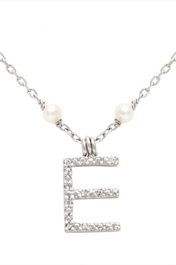 Initial Pearl Diamond Necklace