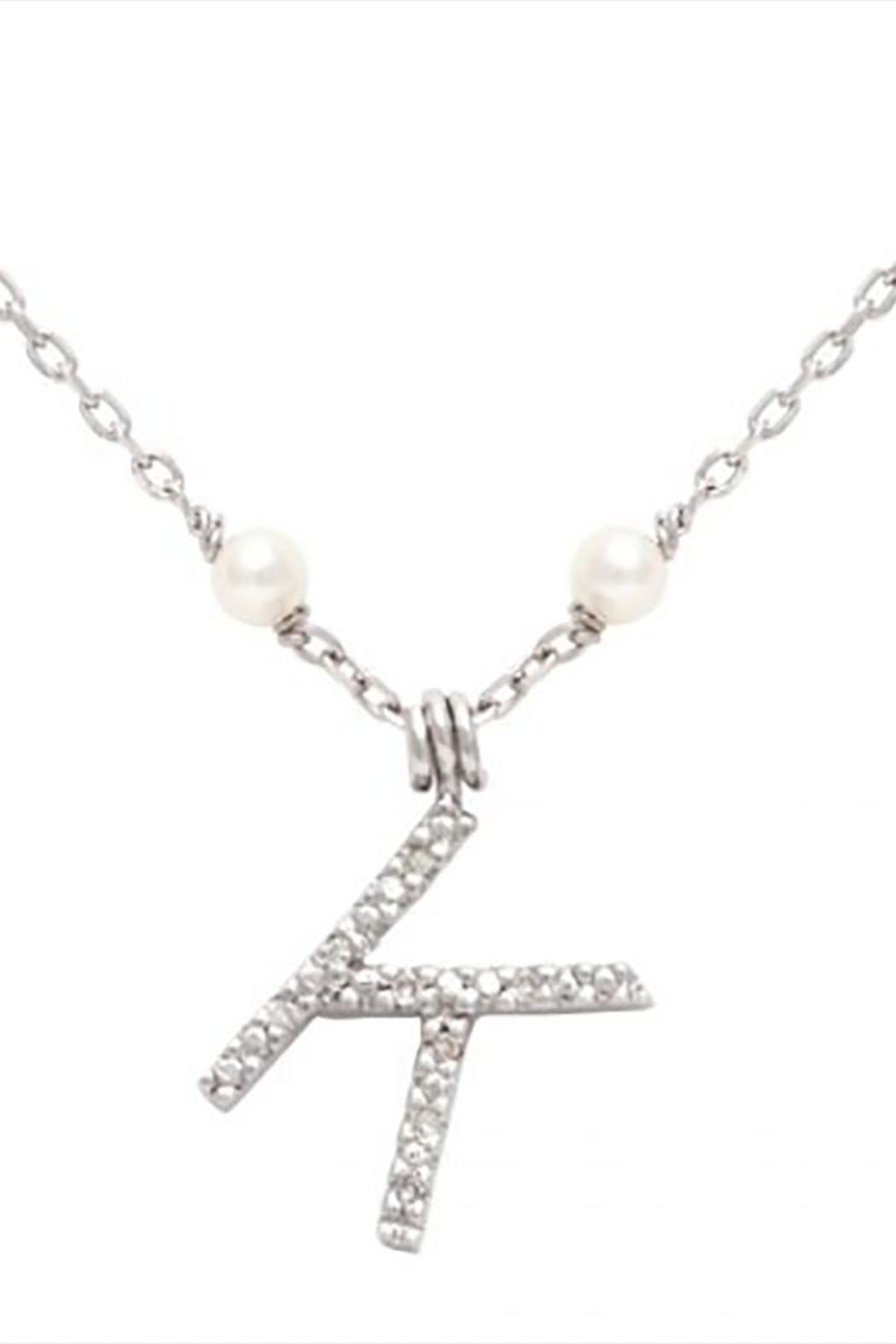 Initial Pearl Diamond Necklace