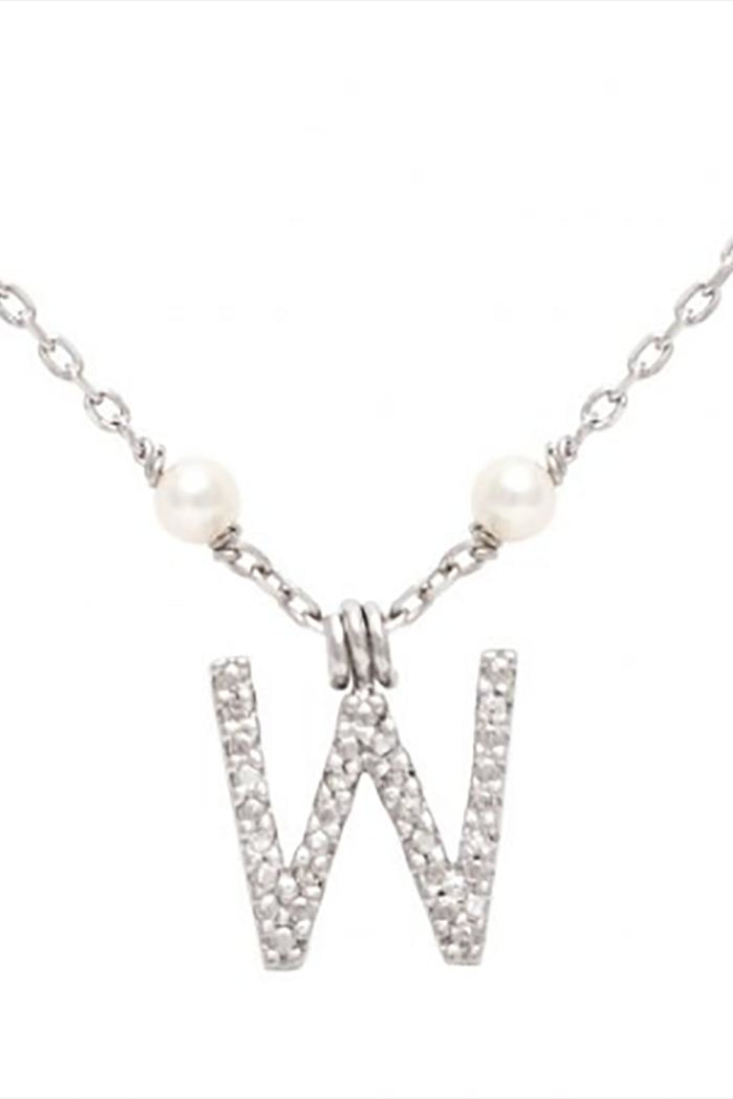 Initial Pearl Diamond Necklace