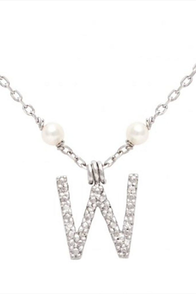 Initial Pearl Diamond Necklace