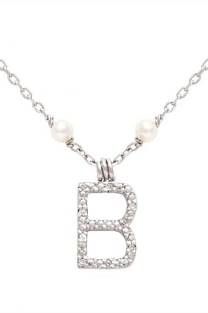 Initial Pearl Diamond Necklace