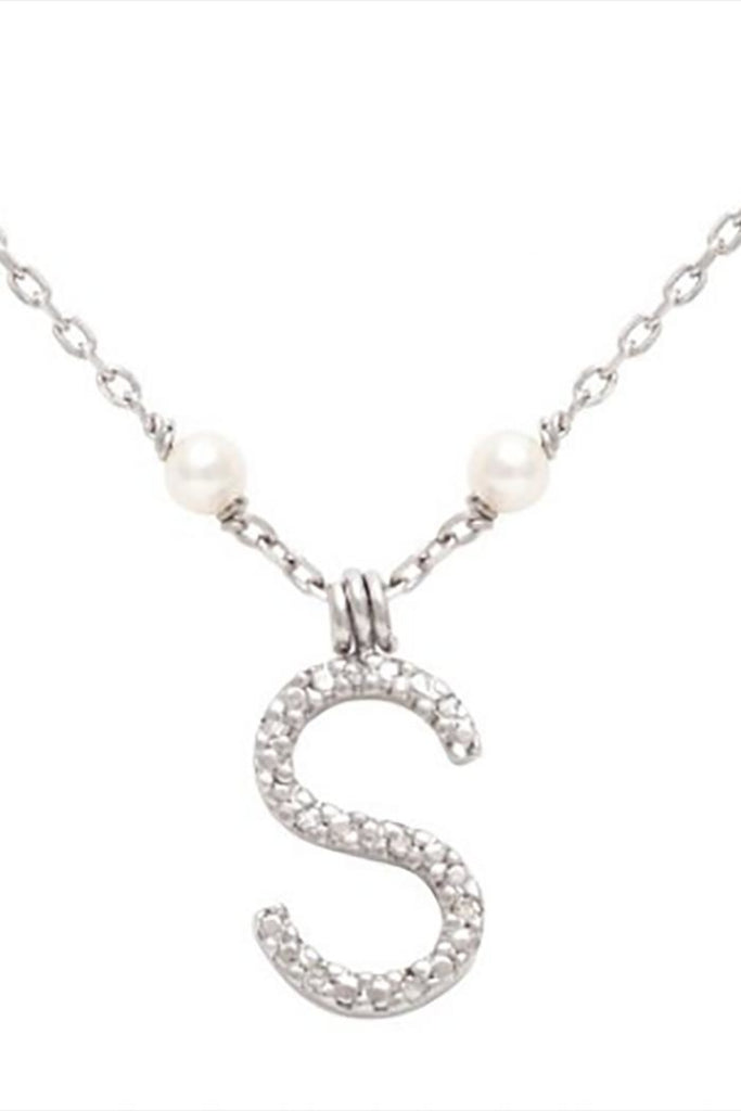 Initial Pearl Diamond Necklace