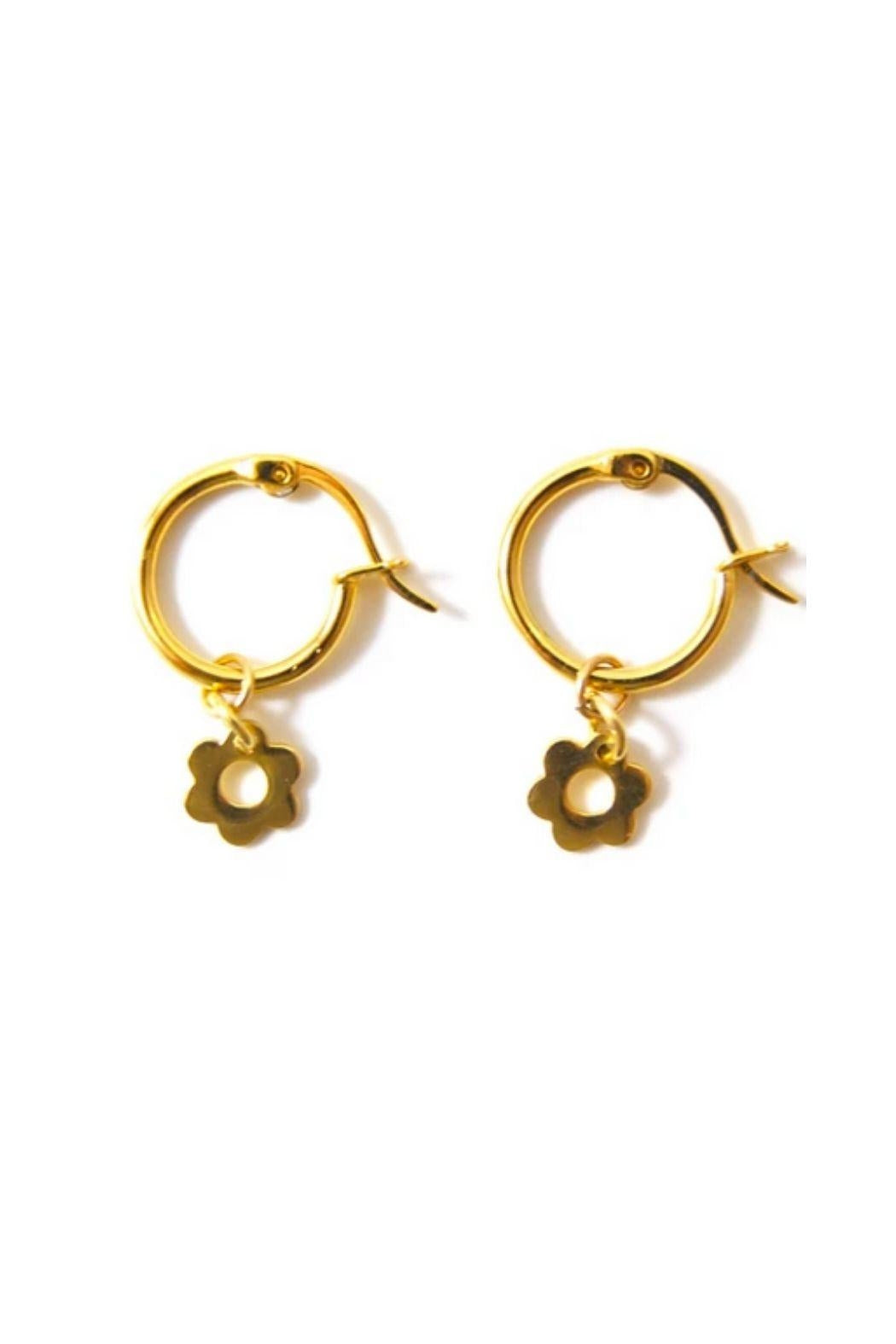 Flower Hoop Earrings