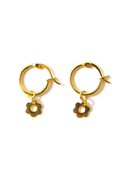 Flower Hoop Earrings