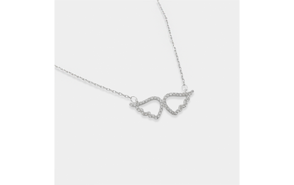 CZ Sterling Silver Wings Necklace